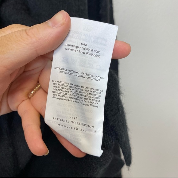 ROKH Double Tie Front Sweater in black size small - Picture 9 of 13